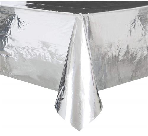 OBRUS FOLIOWY / kolor: SREBRNY/ 137x234 cm