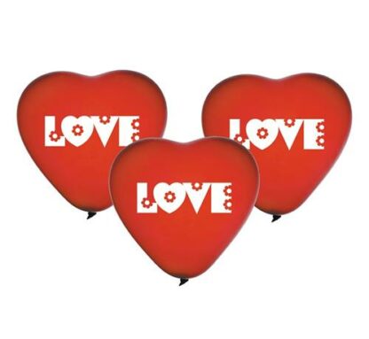 BALONY SERCA / kolor: CZERWONY/ LOVE / 5 szt.
