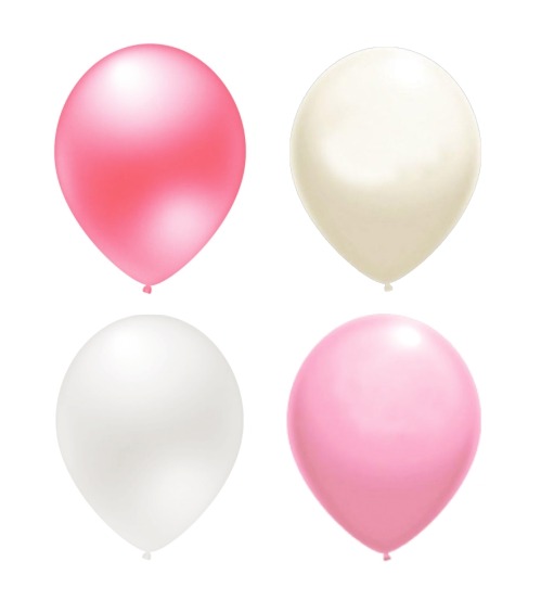 ZESTAW BALONÓW PERŁOWE RÓŻOWE BIAŁE / 25szt.