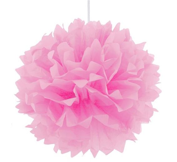 POMPON Z BIBUŁY / JASNY RÓŻOWY / 40cm