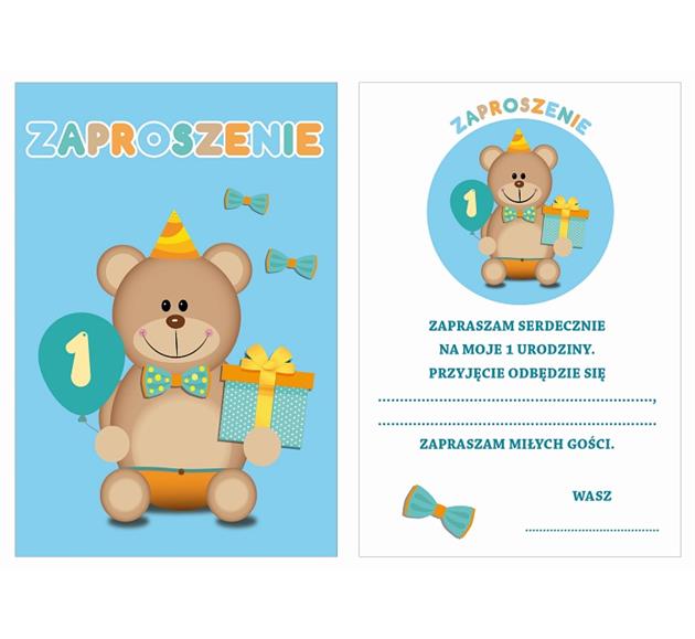 Zaproszenie Na Roczek Niebieskie 6 Szt Partymarket
