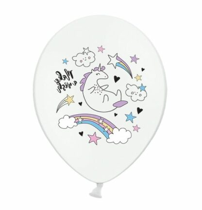 balony z kolorowym nadrukiem unicorn