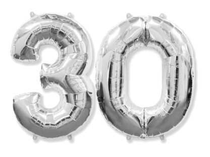 BALONY CYFRY 30 / 100cm / kolor: SREBRNY