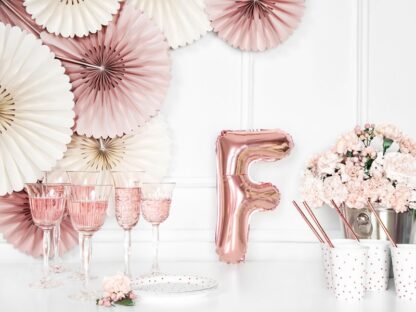 BALON LITERA “F” / 35 cm / kolor: ROSE GOLD - obrazek 2