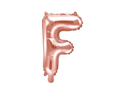 BALON LITERA “F” / 35 cm / kolor: ROSE GOLD