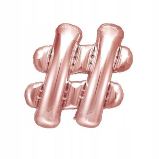 BALON ZNAK "#" HASHTAG / 35cm / kolor: ROSE GOLD