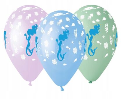 BALONY NADRUK PASTEL SYRENKA 5szt