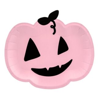 TALERZYKI halloween DYNIA / kolor: RÓŻOWY / 6 szt.