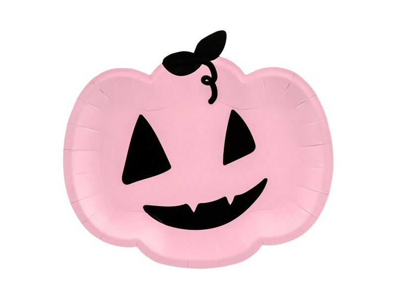 TALERZYKI halloween DYNIA / kolor: RÓŻOWY / 6 szt.