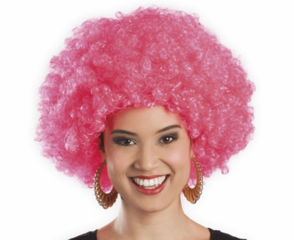 PERUKA AFRO / RÓŻOWA
