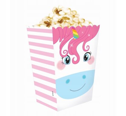 PUDEŁKA NA POPCORN JEDNOROŻEC 4szt