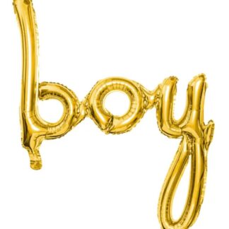BALON FOLIOWY NAPIS BOY (małe litery) / kolor: ZŁOTY /