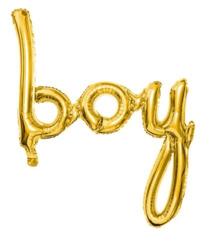 BALON FOLIOWY NAPIS BOY (małe litery) / kolor: ZŁOTY /