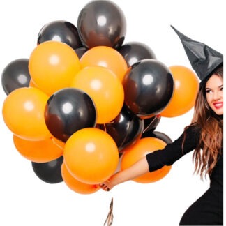 BALONY MIX HALLOWEEN / kolor: CZARNE, POMARAŃCZOWE / 22szt