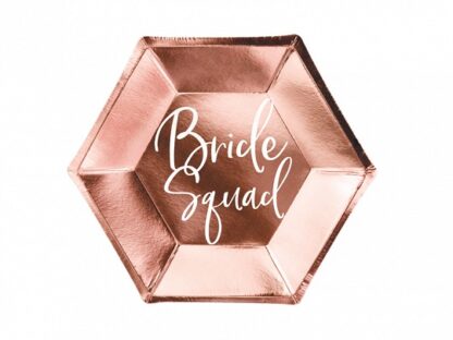 TALERZYKI BRIDE SQUAD / kolor: ROSEGOLD / 6 szt. / 23 cm