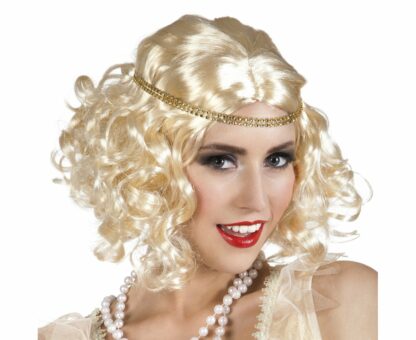 PERUKA RETRO BLOND LOKI Z OPASKĄ