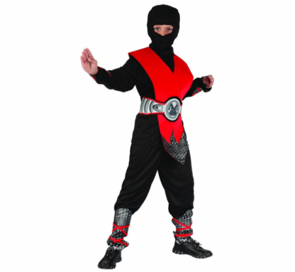 STRÓJ CZERWONY NINJA / rozm.110/120cm