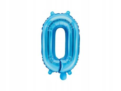 BALON CYFRA “0” / kolor: NIEBIESKI / 35cm