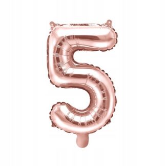 BALON CYFRA “5” / kolor: ROSE GOLD / 35cm