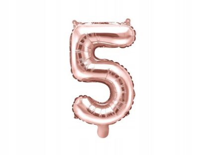 BALON CYFRA “5” / kolor: ROSE GOLD / 35cm