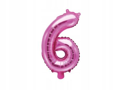 BALON CYFRA “6” / kolor: RÓŻOWY / 35cm