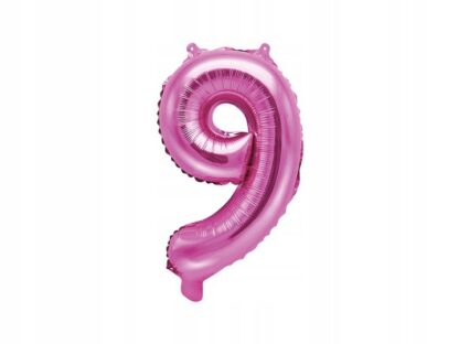 BALON CYFRA “9” / kolor: RÓŻOWY / 35cm