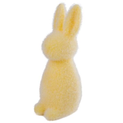 DEKORACJA ZAJĄC WIELKANOCNY FLOKOWANY STOJĄCY ŻÓŁTY 15cm
