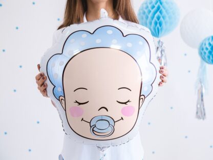 BALON BABY SHOWER BOBAS CHŁOPIEC 45cm - obrazek 3