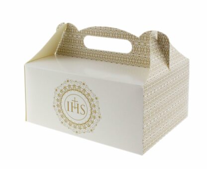 PUDEŁKA NA CIASTO KOMUNIA ORNAMENT IHS 10szt GD