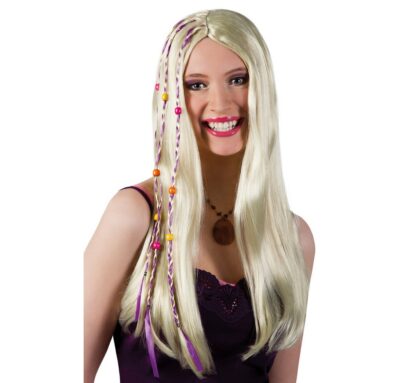 BLOND PERUKA Z WARKOCZYKAMI