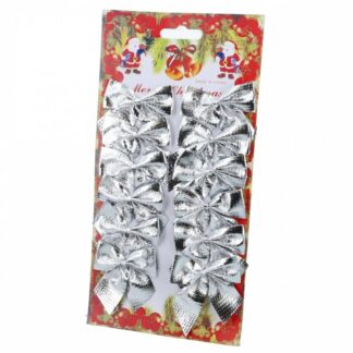 KOKARDKI MATERIAŁOWE SREBRNE 12szt