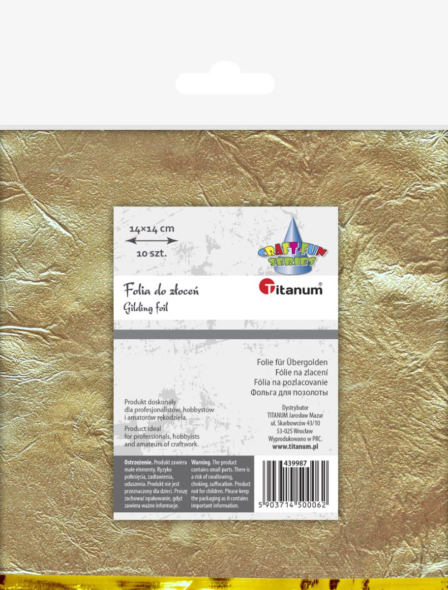 FOLIA DO ZŁOCEŃ ZŁOTA 14x14cm 10szt - obrazek 2
