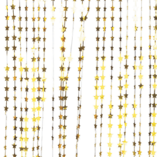 KURTYNA GWIAZDKI ZŁOTE 100 x 200cm