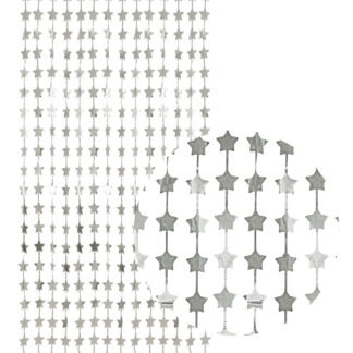 KURTYNA GWIAZDKI SREBRNE 100 x 200cm