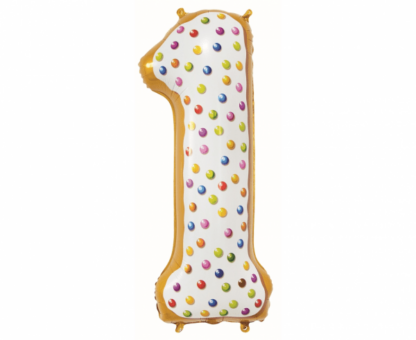 BALON FOLIOWY CYFRA 1 CIASTECZKO 78cm