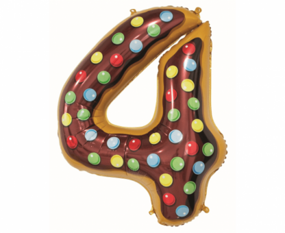 BALON FOLIOWY CYFRA 4 CIASTECZKO 78cm