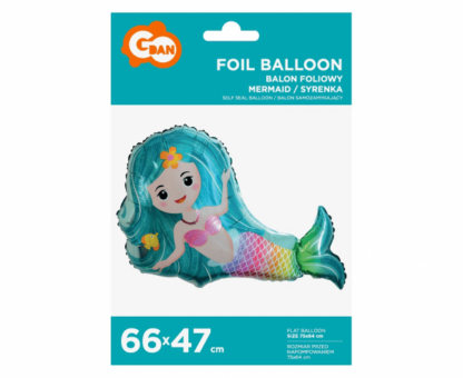 BALON FOLIOWY SYRENKA 66cm - obrazek 2