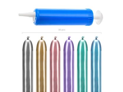 BALONY RURKI GLOSSY MIX + POMPKA 130CM 30szt. - obrazek 3