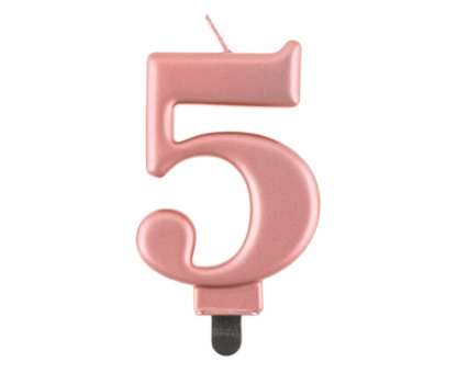 ŚWIECZKA 5 ROSE GOLD METALICZNA