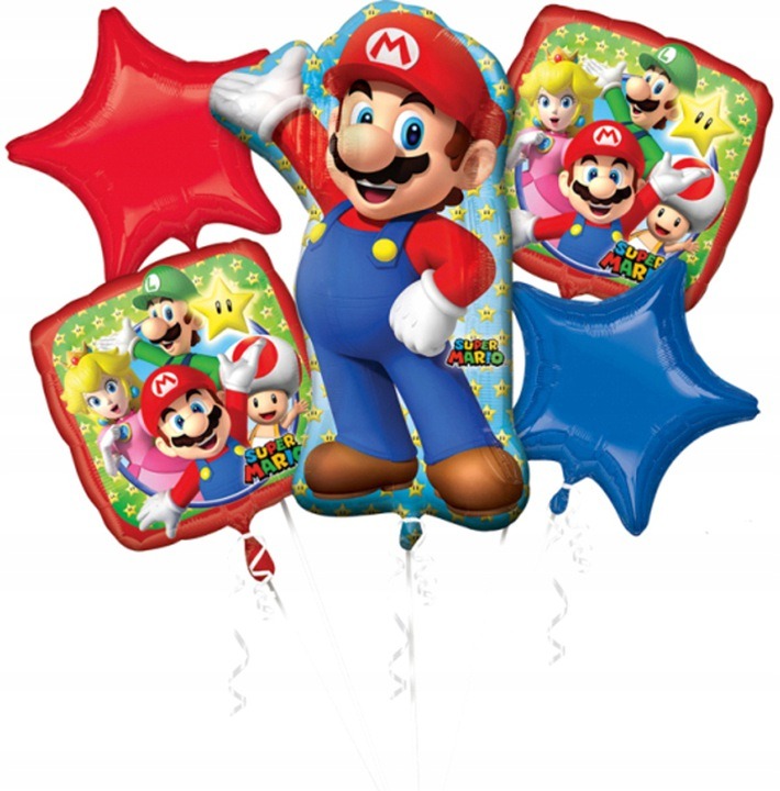 ZESTAW BALONÓW FOLIOWYCH SUPER MARIO 5szt