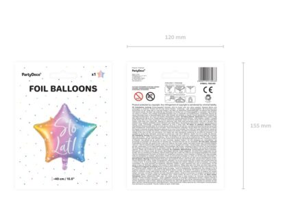 BALON GWIAZDKA STO LAT TĘCZA 40cm - obrazek 2