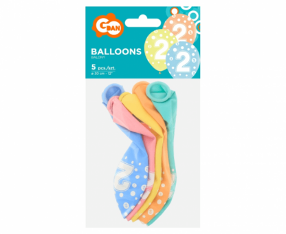 BALONY CYFRA ”2” 5szt - obrazek 2