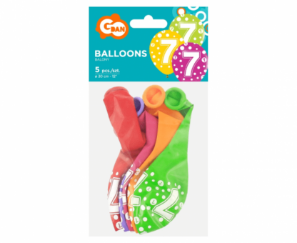 BALONY CYFRA ”7” 5szt - obrazek 2