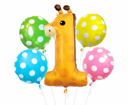 BALONY ZESTAW NA ROCZEK ŻYRAFA 5szt