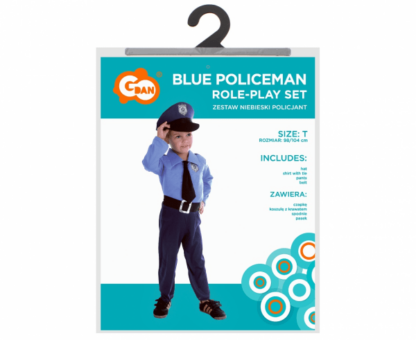 STRÓJ NIEBIESKI POLICJANT 98/104cm - obrazek 2