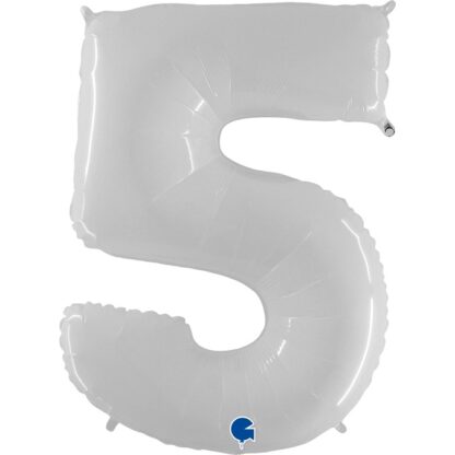 balon CYFRA 5 100cm BIAŁY