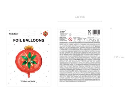 BALON FOLIOWY BOMBKA OKRĄGŁA 45cm - obrazek 3