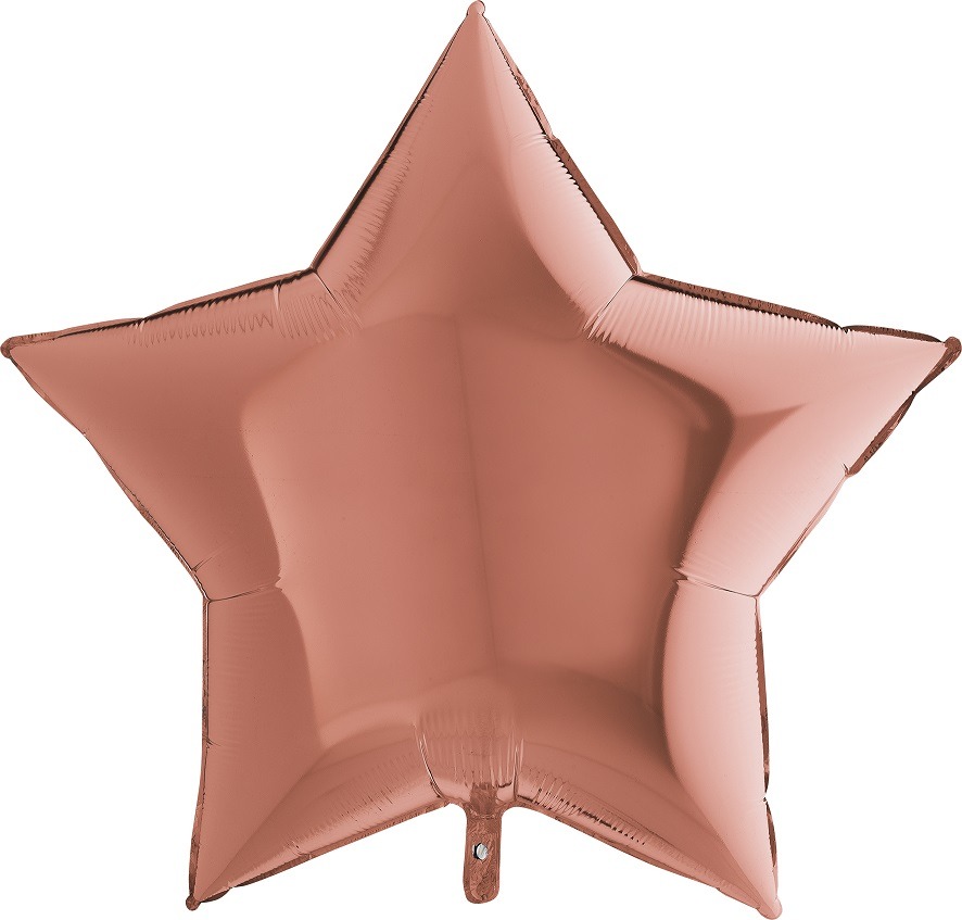 BALON FOLIOWY GWIAZDKA ROSE GOLD 36”