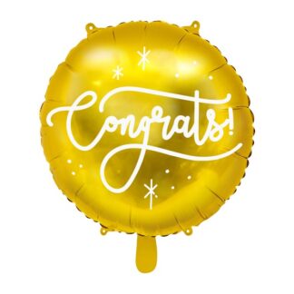 BALON CONGRATS KOŁO ZŁOTE 45cm