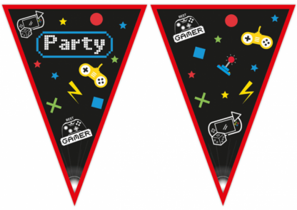 GIRLANDA FLAGI GAMING PARTY CZARNA